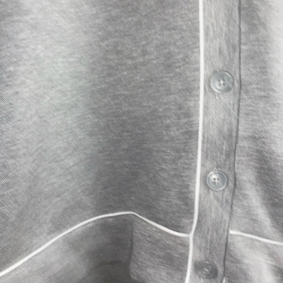 All in Motion Heather Gray Cardigan with White Trim - Picture 5 of 6